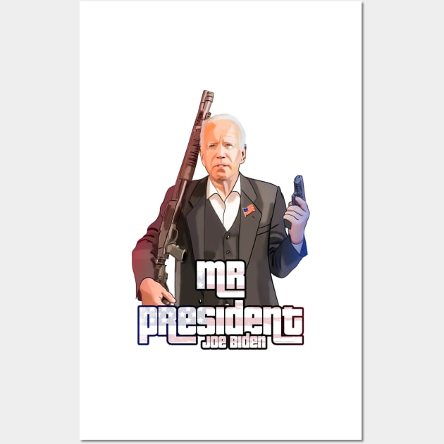 Joe Biden American president GTA like art USA, Murica Wall Art by therustyart